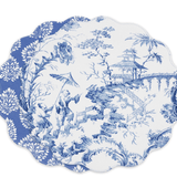 Vida Chinoiserie Reversible Round Placemats Set of 4 - Blue and White - Beatriz Ball - Gaines Jewelers