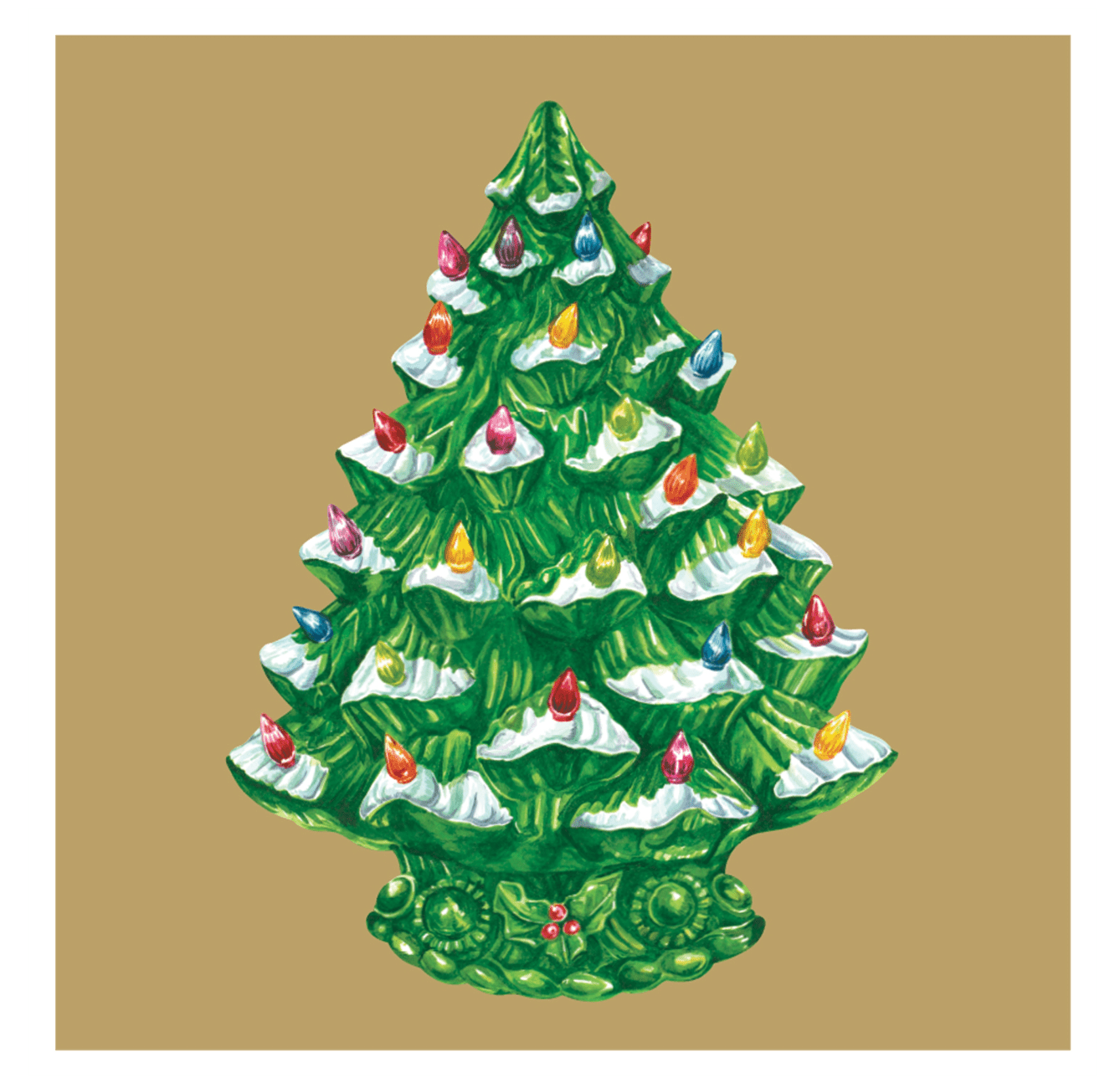 Vintage Christmas Tree Cocktail Napkin - pack of 20 - Hester & Cook - Gaines Jewelers