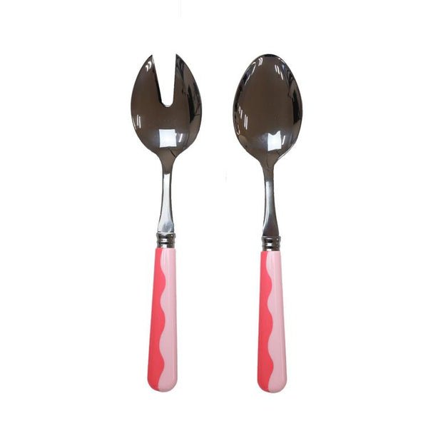Wave Salad Servers - Watermelon & Pink 2‑Piece Set - Addison Ross - Gaines Jewelers