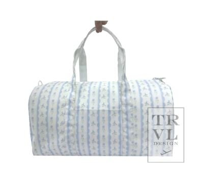 Weekender- Ribbon Floral Blue Duffel Bag - Gaines Jewelers
