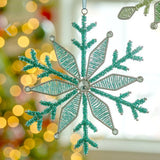 Whimsical Glass Teal Beaded Kaleidoscope Ornament - Park Hill - Gaines Jewelers