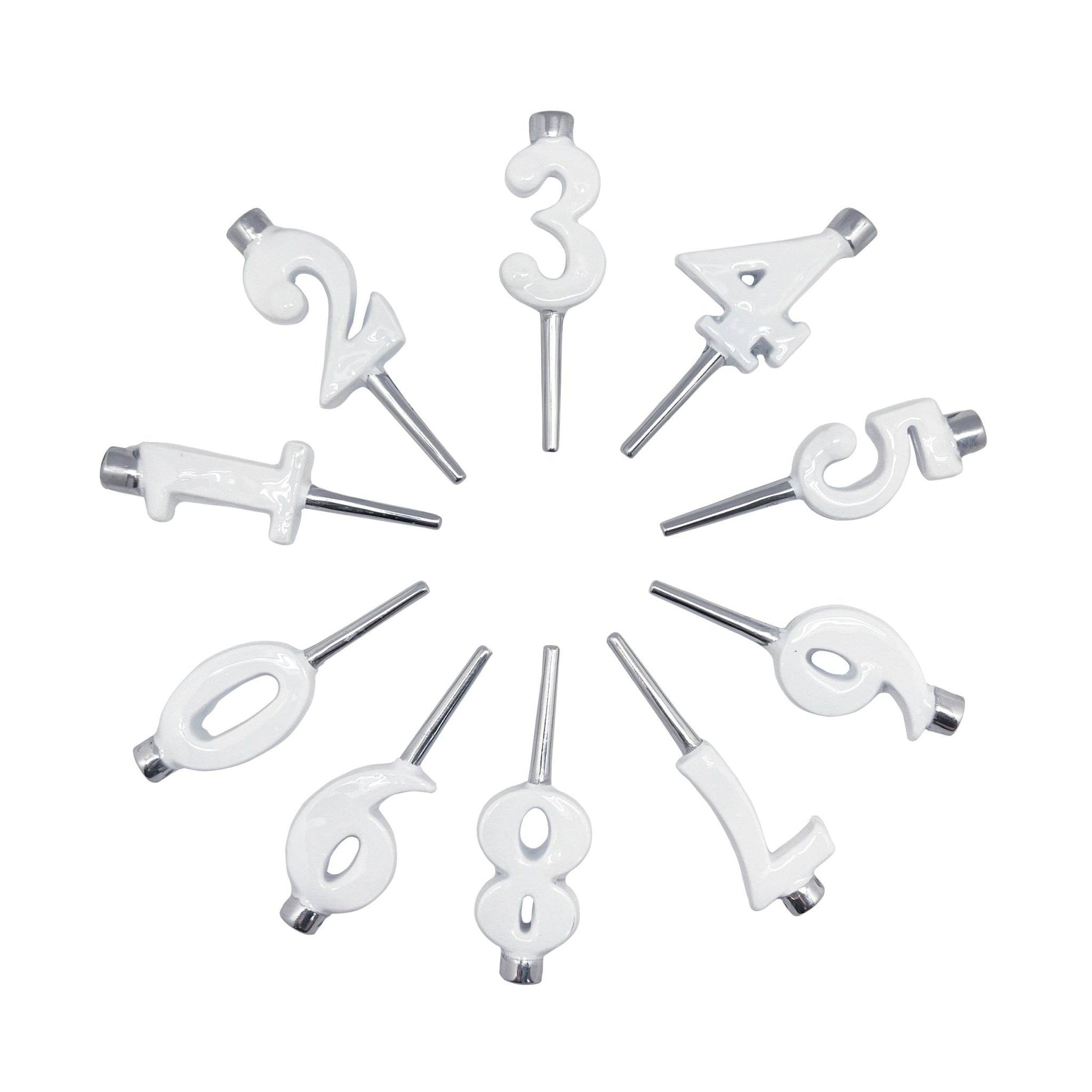 White Candle Number Holder Set - Mariposa - Gaines Jewelers