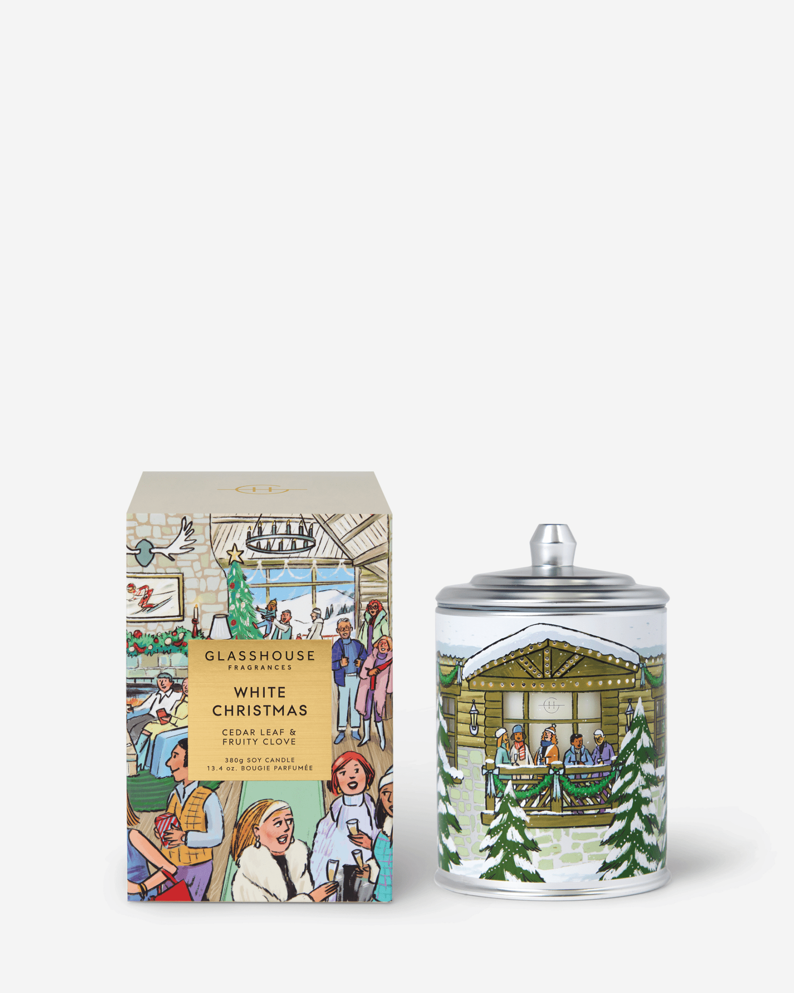 White Christmas 13.4 oz. Candle - Glasshouse - Gaines Jewelers