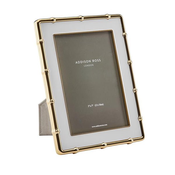 White & Gold Bamboo Photo Frame - Addison Ross - Gaines Jewelers