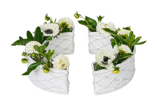 Whitewash Berry & Thread Half Circle Vase Set of 2 - Juliska - Gaines Jewelers