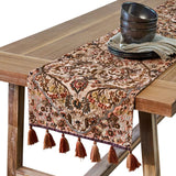 Willa Embroidered 18" x 90" Table Runner - Amber - Juliska - Gaines Jewelers