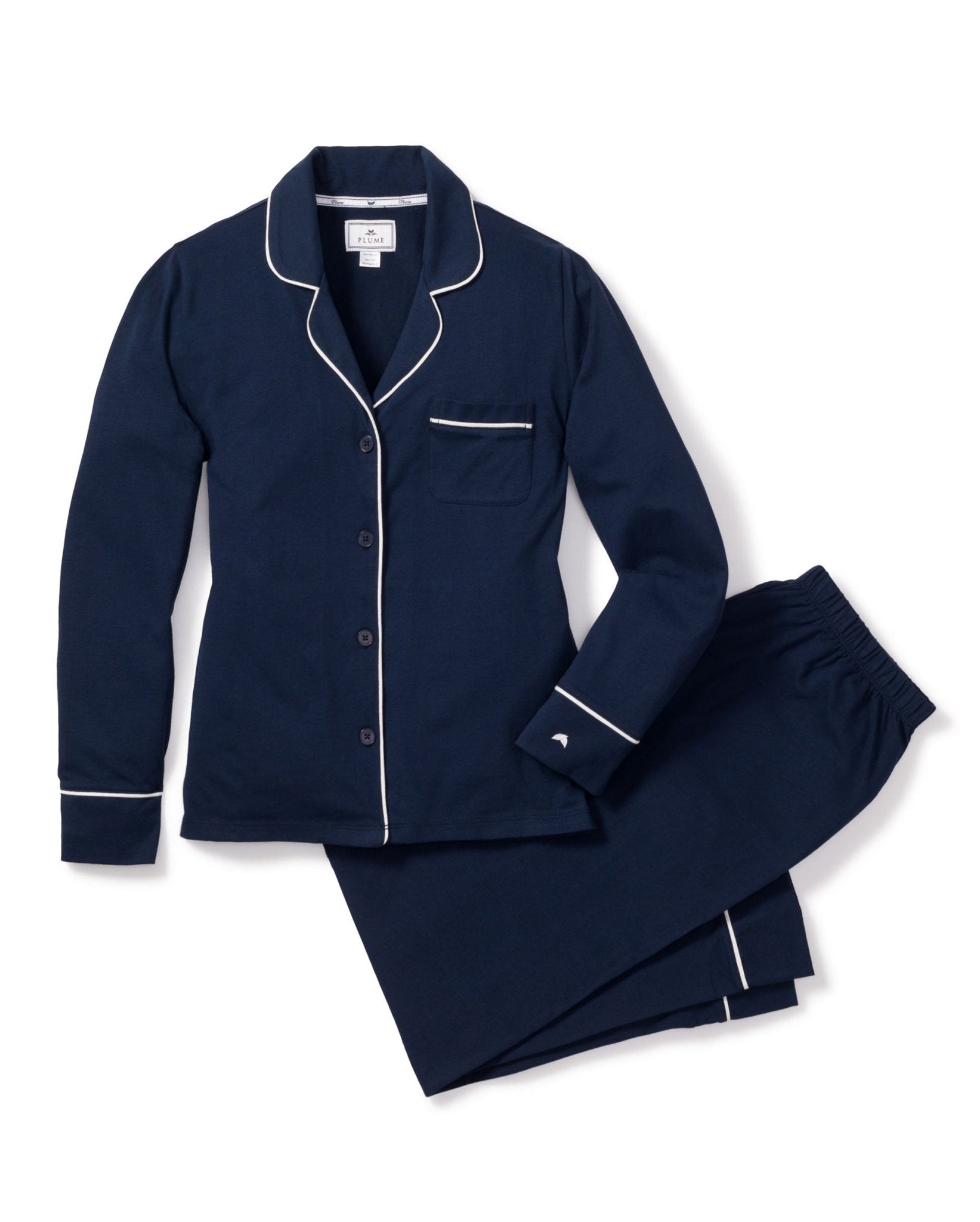 Women’s Pima Pajama Set in Navy - Petite Plume - Gaines Jewelers