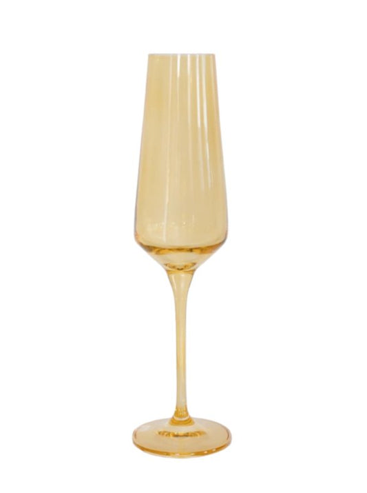 Yellow Champagne Flute - Estelle Colored Glass - Gaines Jewelers