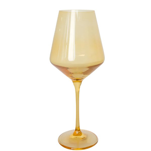 Yellow Wine Stemware - Estelle Colored Glass - Gaines Jewelers