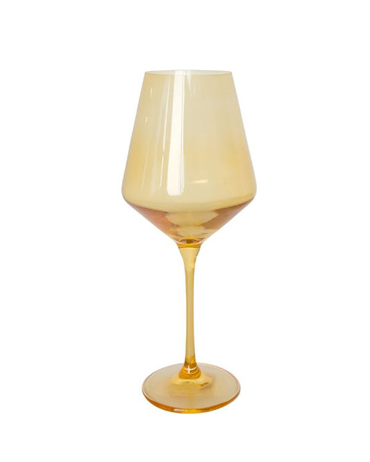 Yellow Wine Stemware - Estelle Colored Glass - Gaines Jewelers