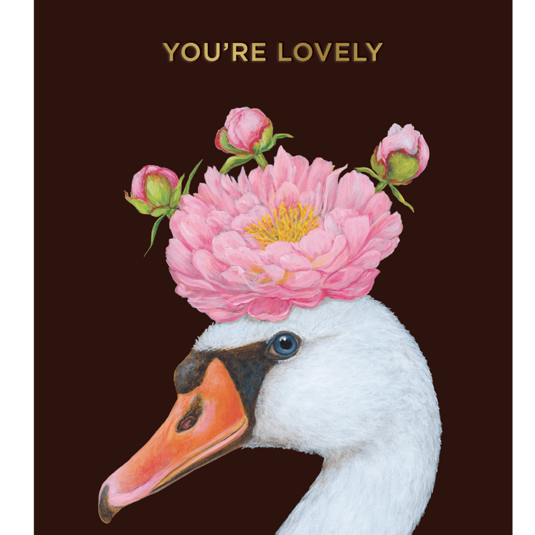 You're Lovely Swan Card - A2 with foil - 4.25" x 5.5" - Hester & Cook - Gaines Jewelers