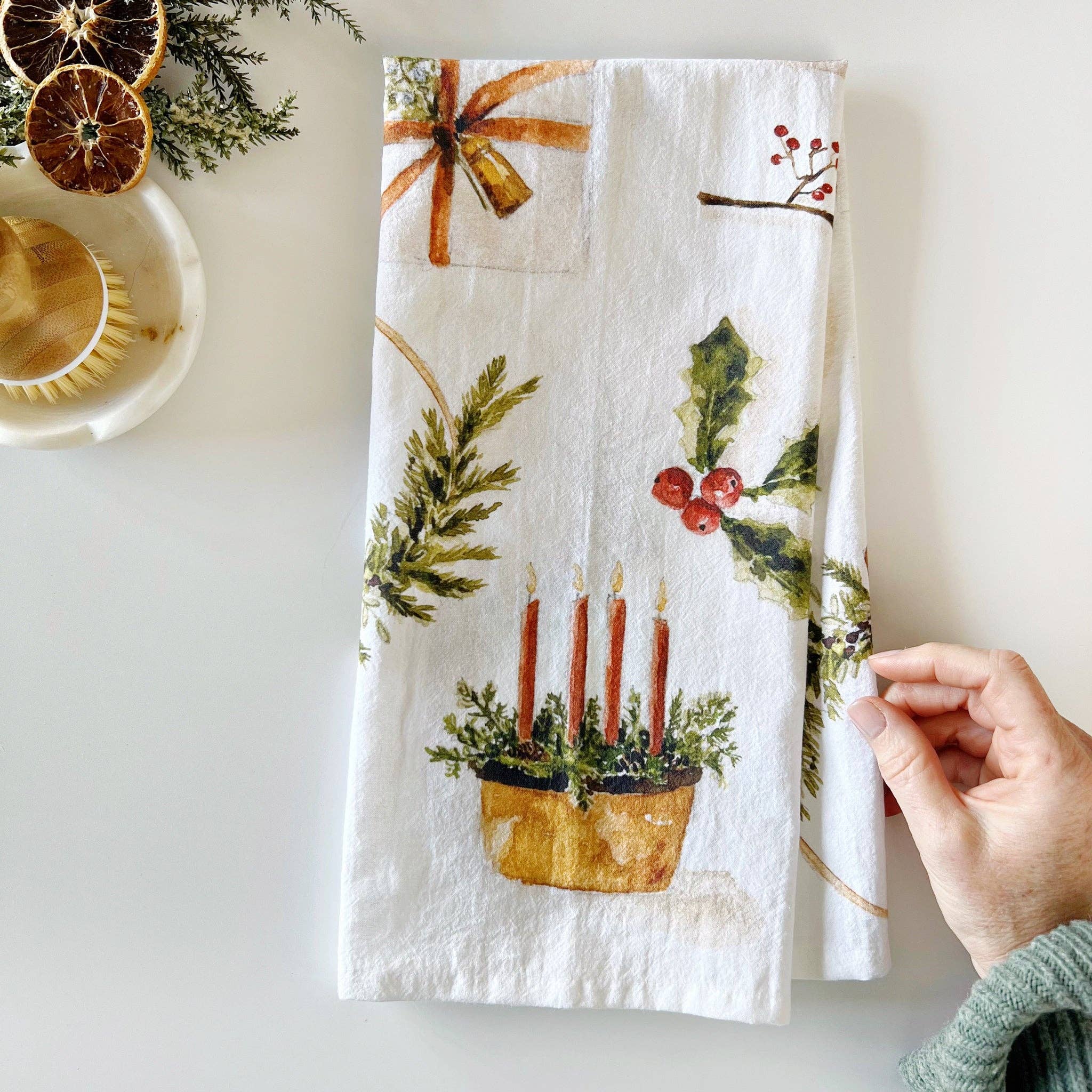Yuletide Tea Towel - emily lex studio - Gaines Jewelers