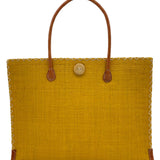 Zafran Solid Straw Beach Bag with Plastic Liner - Saffron Large - Shebobo - Gaines Jewelers