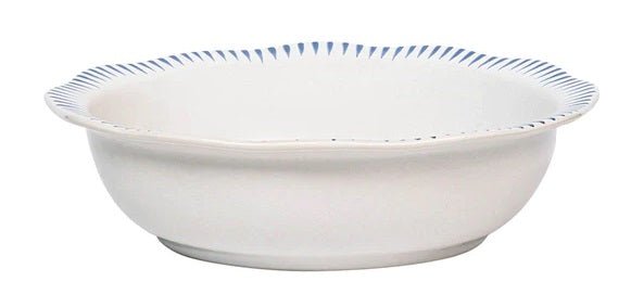 12" Serving Bowl - Delft Blue Sitio Stripe - Gaines Jewelers