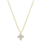 14kt Gold and Diamond Signature Cross Necklace - Gaines Jewelers