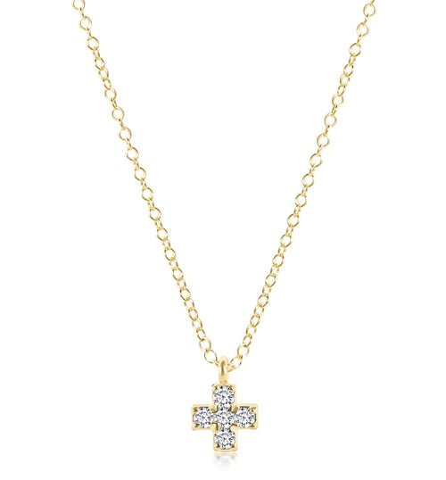 14kt Gold and Diamond Signature Cross Necklace - Gaines Jewelers