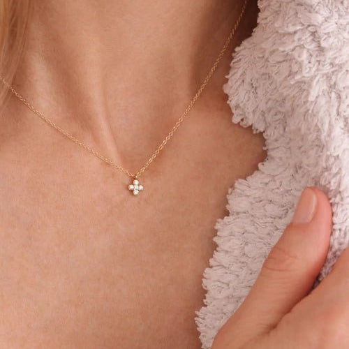 14kt Gold and Diamond Signature Cross Necklace - Gaines Jewelers