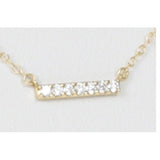 14kt Necklace Gold and Diamond Significance Bar - Gaines Jewelers