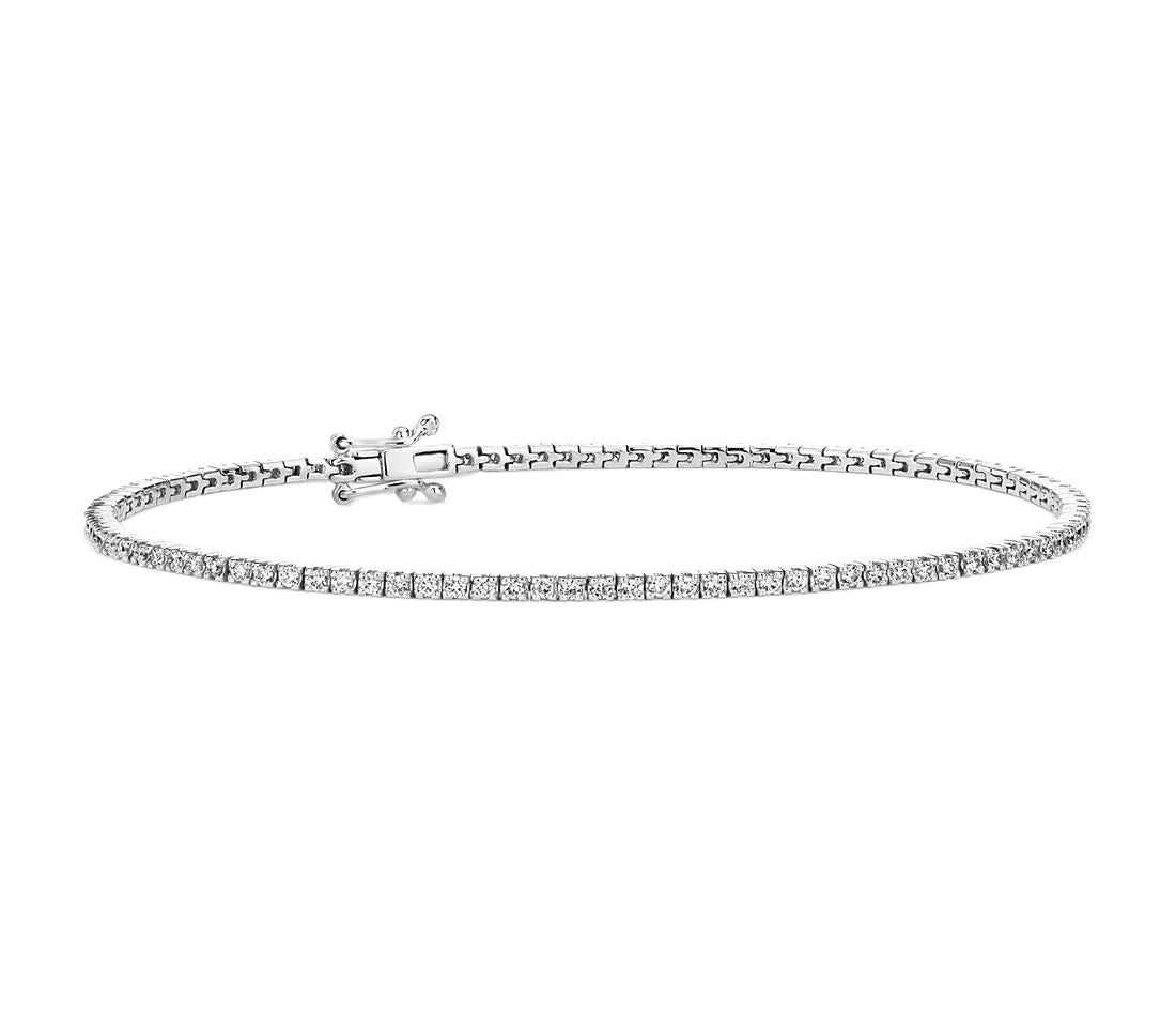 14kt white gold 1.00ctw natural diamond tennis bracelet - Gaines Jewelers