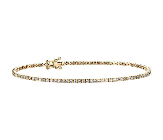 14kt yellow gold 1.00ctw natural diamond tennis bracelet - Gaines Jewelers