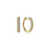 14kt yellow gold Bujukan pave 10mm 0.11ctw diam huggie earrings - Gaines Jewelers