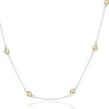15" Mixed Metal Choker Simplicity Chain Sterling-Classic Gold Bead - Gaines Jewelers