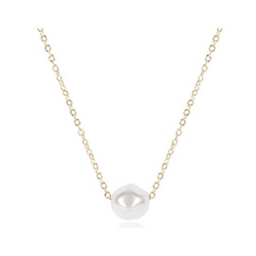 16" Admire Pearl-Gold Chain Necklace - Gaines Jewelers
