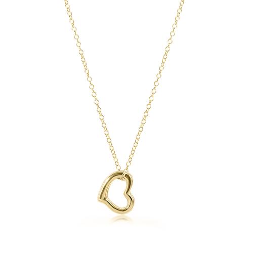 16" Gold Necklace Love Charm - Gaines Jewelers