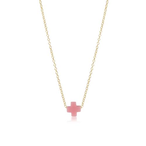 16" Gold Signature Cross Necklace - Gaines Jewelers