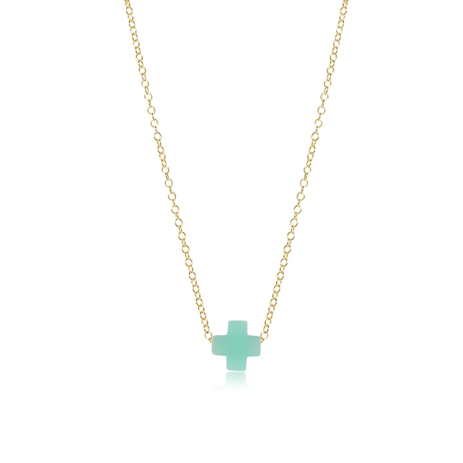16" Gold Signature Cross Necklace - Gaines Jewelers