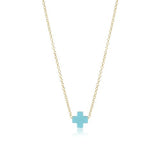 16" Gold Signature Cross Necklace - Gaines Jewelers