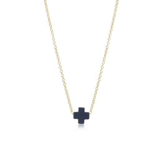16" Gold Signature Cross Necklace - Gaines Jewelers