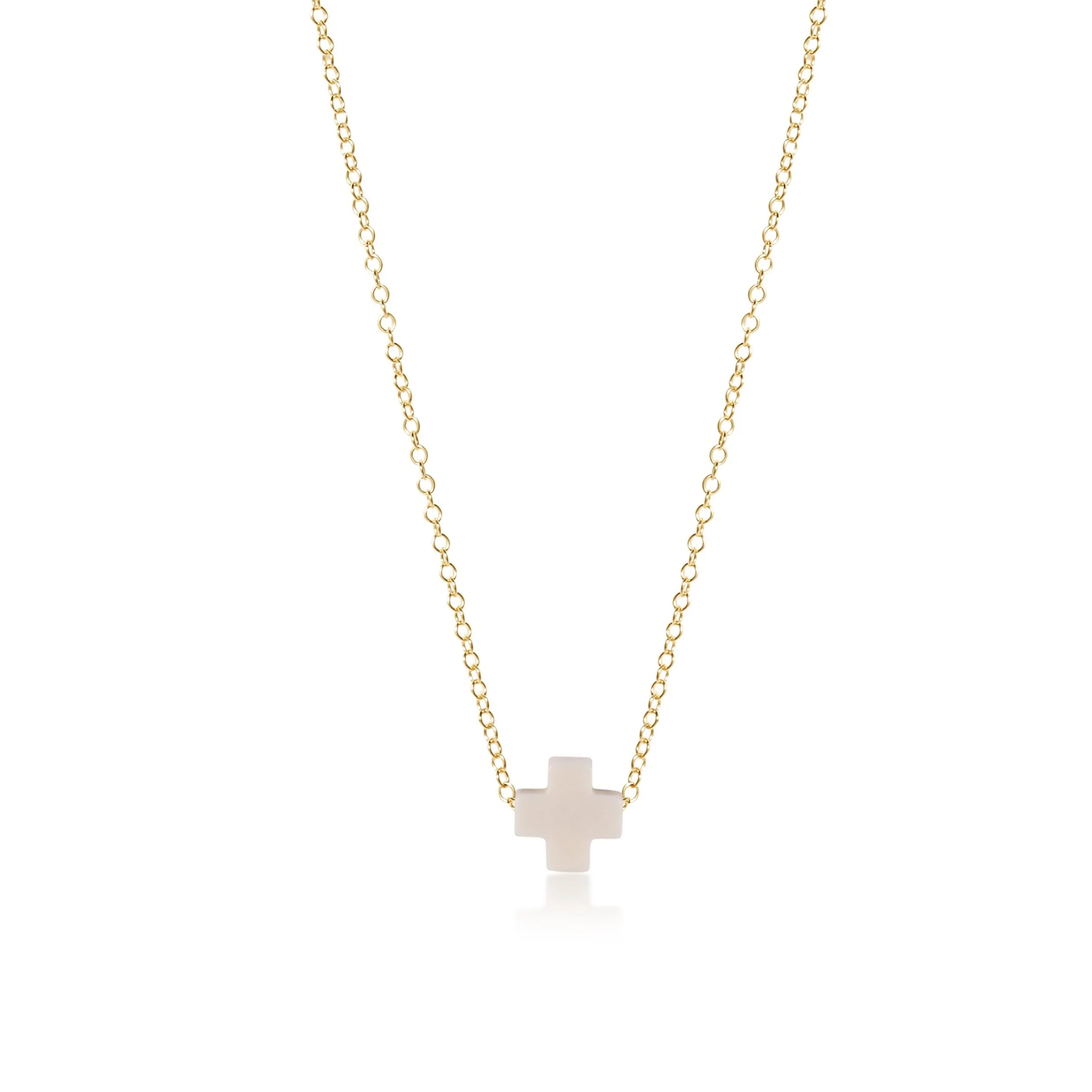 16" Gold Signature Cross Necklace - Gaines Jewelers