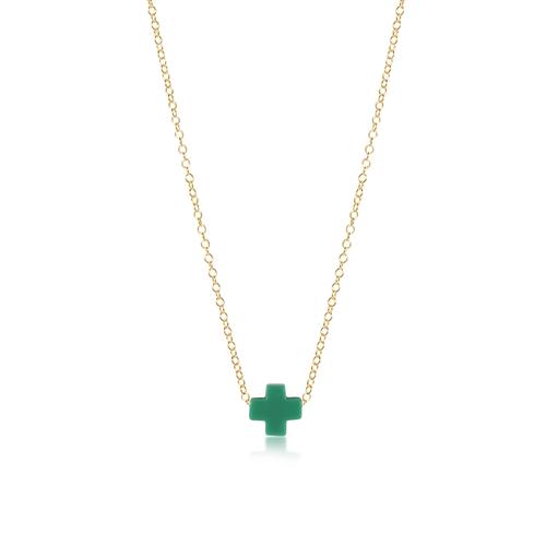 16" Gold Signature Cross Necklace - Gaines Jewelers