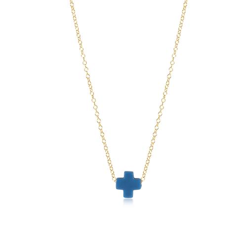 16" Gold Signature Cross Necklace - Gaines Jewelers