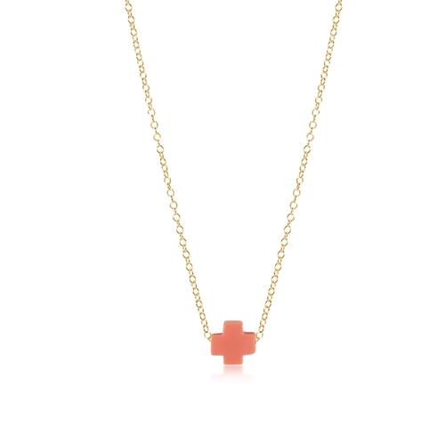 16" Gold Signature Cross Necklace - Gaines Jewelers