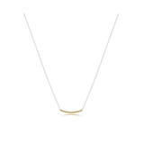 16" Mixed Metal Necklace Sterling Chain-Gold Bliss Bar-Small - Gaines Jewelers