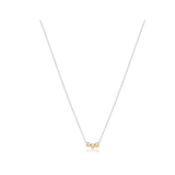 16" Mixed Metal Necklace Sterling Chain-Joy Gold Bead - Gaines Jewelers
