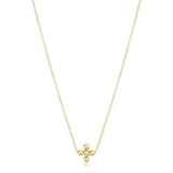16" Necklace Classic Beaded Signature Cross Gold - Gaines Jewelers