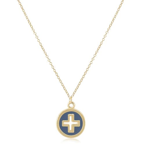 16" Necklace Gold - Signature Cross Disc - Gaines Jewelers