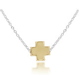 16" Necklace Sterling Mixed Metal- Signature Cross Gold - Gaines Jewelers