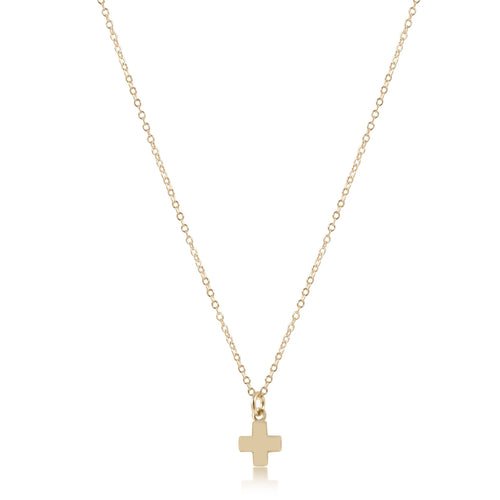 16" Small Gold Cross Charm Necklace - Gaines Jewelers