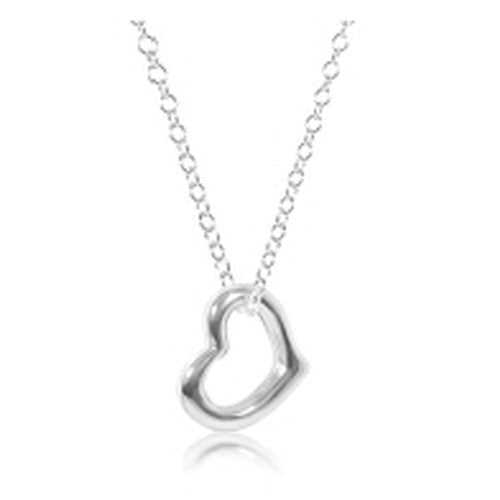 16" Sterling Love Charm Necklace - Gaines Jewelers