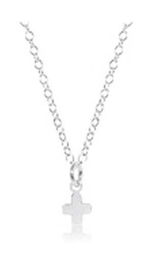 16" Sterling Signature Cross Charm Necklace - Gaines Jewelers