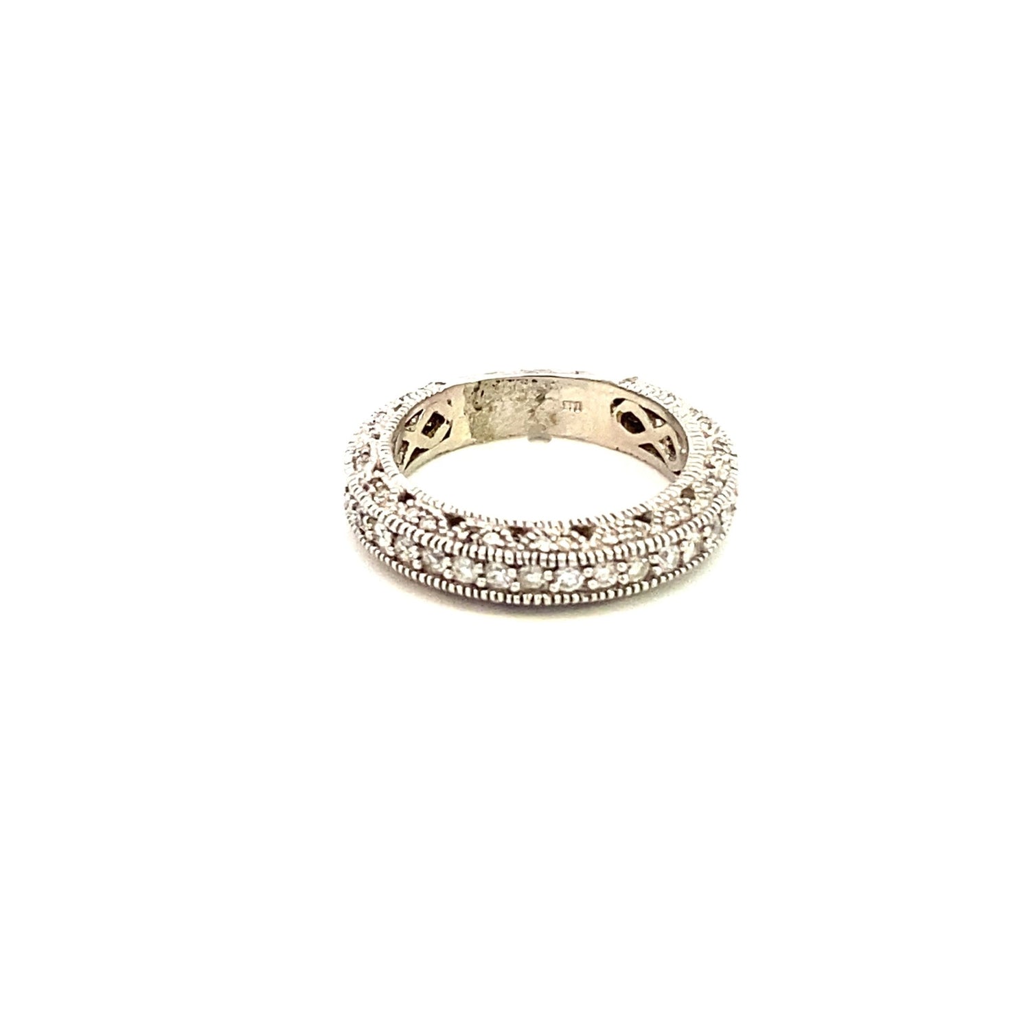 1Ring ladies diamond band filigree - Gaines Jewelers