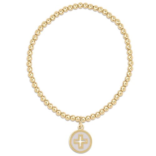 3mm Disc Signature Cross Classic Gold Bracelet - Gaines Jewelers