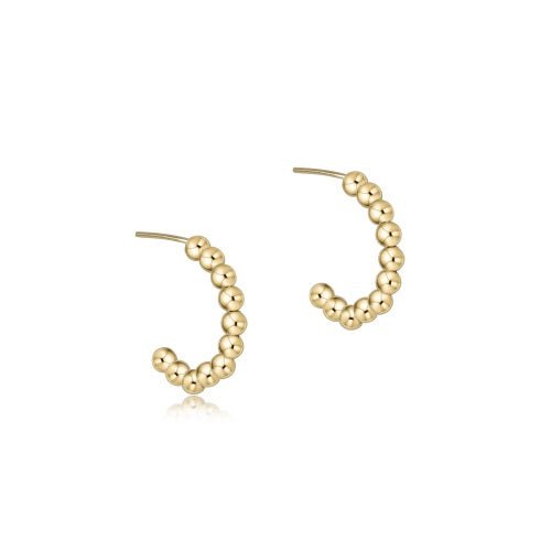 3mm Gold Beaded Classic Post Hoop - Gaines Jewelers