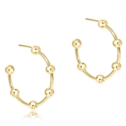 4mm Gold Beaded Simplicity Post Hoop - Gaines Jewelers