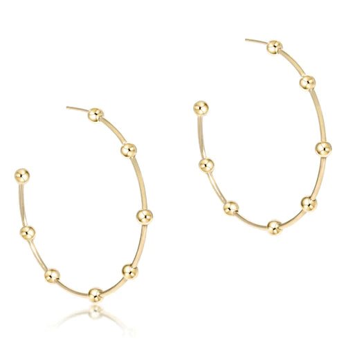 4mm Gold Beaded Simplicity Post Hoop - Gaines Jewelers