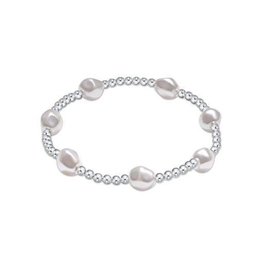 Admire Sterling 3mm Bead Bracelet - Pearl - Gaines Jewelers